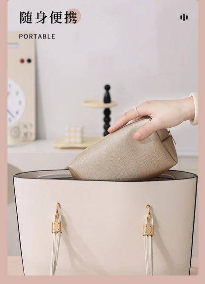 Small Makeup Bag PU Leather Travel Cosmetic Pouch Toiletry Bag for Women Portable Water-Resistant  Personalized Embroidery