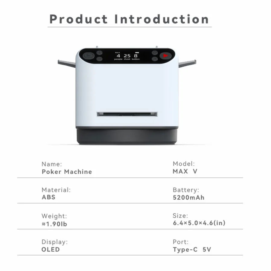 Distributeur automatique de cartes, mélangeur de cartes rechargeable, machine de distribution de cartes à jouer avec 4 boutons d'enchères