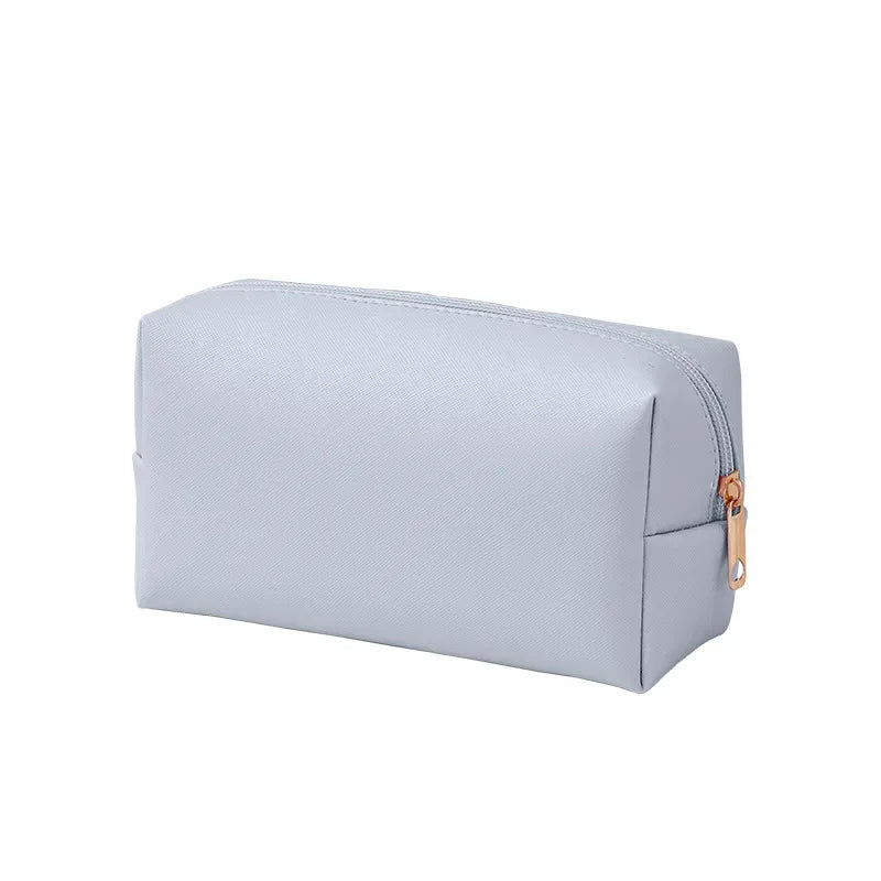 Small Makeup Bag PU Leather Travel Cosmetic Pouch Toiletry Bag for Women Portable Water-Resistant  Personalized Embroidery