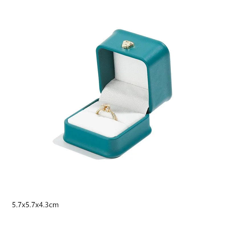 1 boîte à bijoux en cuir pour bague de mariage, pendentif, bracelet, collier, étui de rangement, emballage cadeau, boîte de présentation, vente en gros
