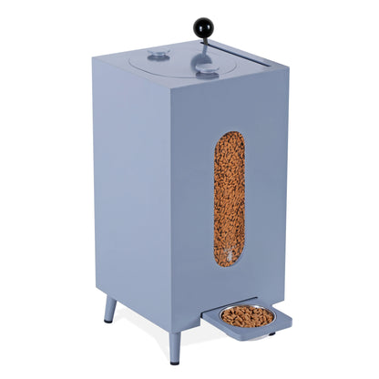 Vintage Style 10L Grey Pet Storage Feeder Moisture-proof Healthy Cat and Dog Food Bucket High-end No stoop