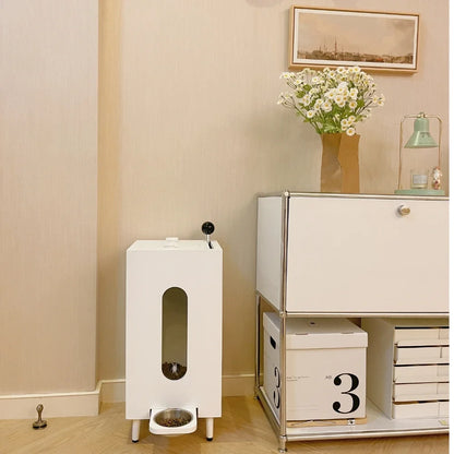 Pet Feeder Grain Storage Dogs and Cats Feeding Wooden Moisture-Proof