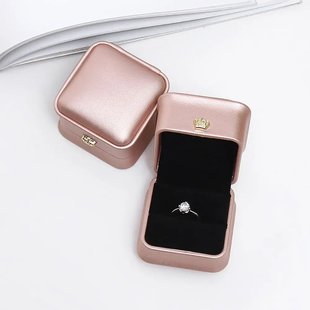 Package Case Wedding Ring Box Birthday Crown Buckle Storage Gift Box Lover Ring Box Storage Case Gift Boxes Jewelry Display