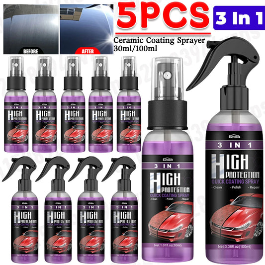 3 In 1 Car Ceramic Nano Coating Liquid Nano Crystal Hydrophobic Layer Polishing Paint Agent Car Polish Nanos Coatings 30/100ML