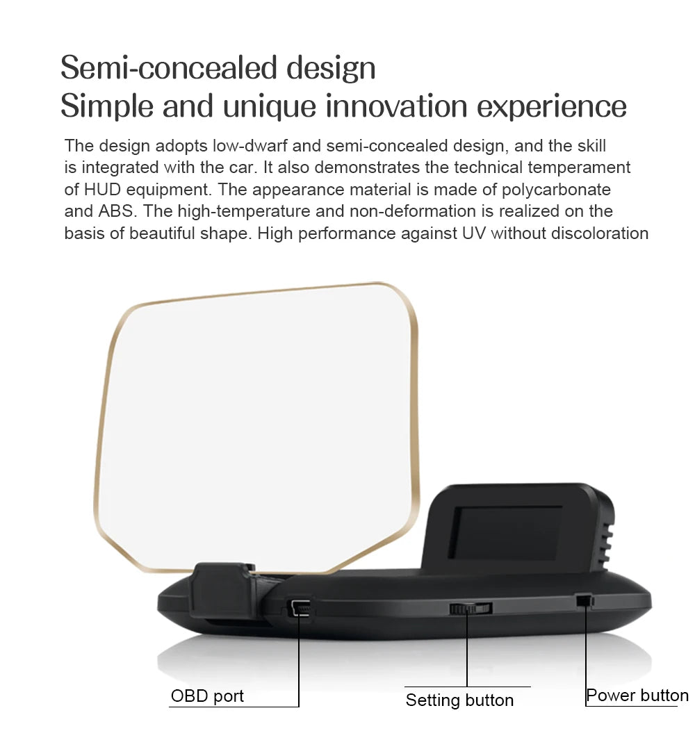C1 Car Navigation Projection HUD Head Up Display Speedometer  Multiple Interfaces Car Accessories on Screen Overspeed Alarm