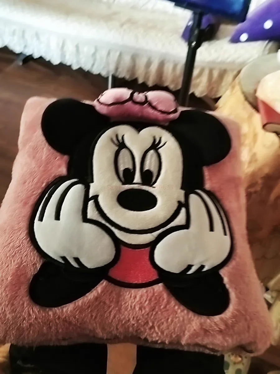 Stitch Disney Throw Pillow Blankets Two In One Kawaii Flannel Pillow Thickened Nap Blanket Living Room Cute Decoration Bedroom