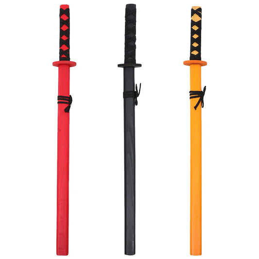 3pcs Japanese Wooden Katana Sword Toy Children Training Sword Knife Cosplay Performance Props Kids Toys