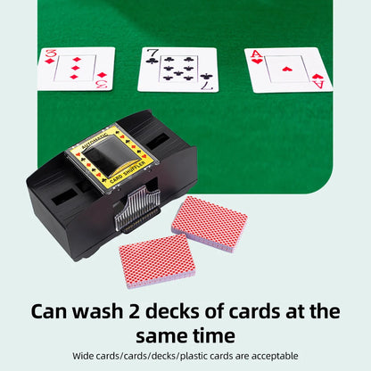 Mélangeur de cartes automatique 1/2 jeux Mélangeur de cartes de poker électrique Mélangeur à piles USB pour jeux de cartes Fête à domicile