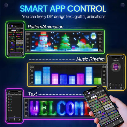 USB LED 5V Matrix Pixel Panel Light Bluetooth App Control Scrolling Advertising LED Car Sign Animation Programmable For Car Shop