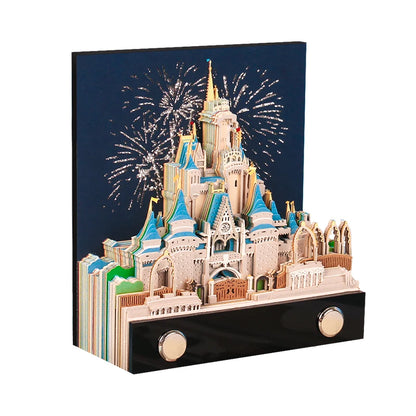 2024 Calendar Memo Pad With LED Lights,Time Piece Calendar,Creative Desk Calendar DIY Paper Carving Art Craft Desktop Decoration
