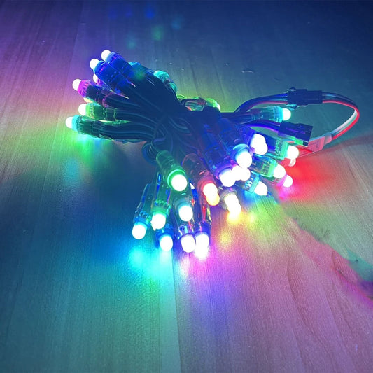 50pcs 12mm WS2811 IC RGB pixel LED string DC 5V 12V IP68 waterproofChristmas / holiday Outdoor lighting lights string