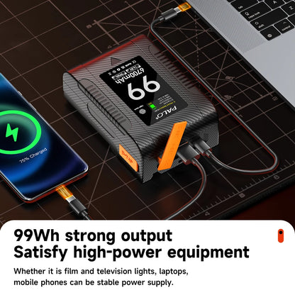 PALO BP-99 BP-199 V Mount Battery Power Bank 14.8V V Lock V Shape Li-ion Battery PD Fast Charging for cameras smartphones laptop