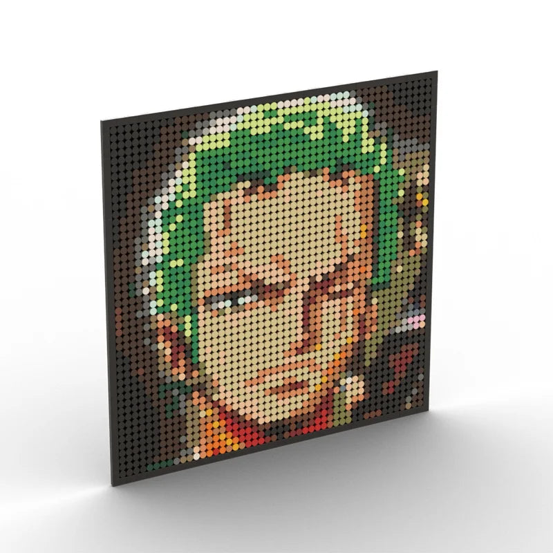 One Piece Anime Figures Luffy Brook Nami Robin Sanji Franky Blocks Brick Pixel Art Decoration Toys Kids Christmas Birthday Gifts