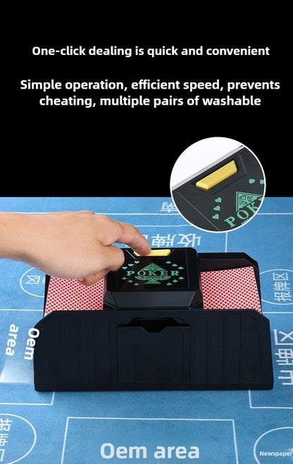 Mélangeur de cartes automatique Mélangeur de cartes de poker électrique à 2 jeux Mélangeur automatique de cartes à capteur / chronométré Machine de mélange de poker