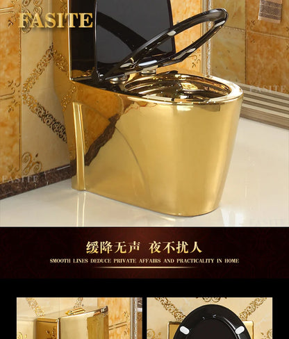 Artistic European style golden toilet siphon type deodorant toilet for adults, bathroom, household use