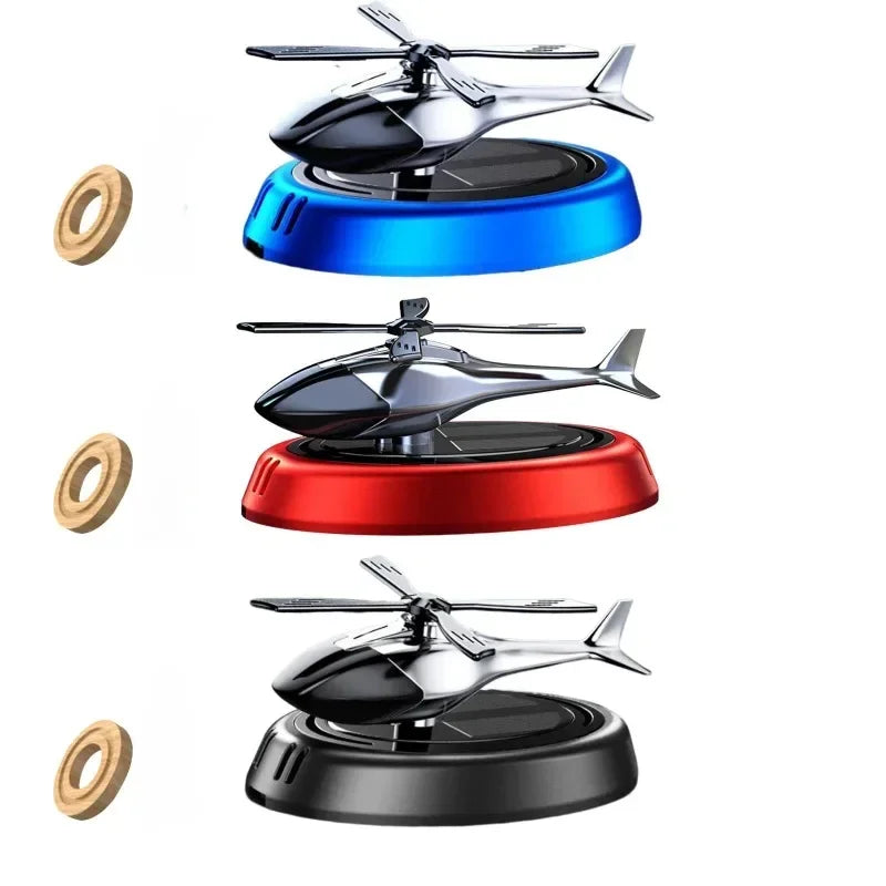 Car Air Freshener Helicopter Solar Propeller Rotating Aroma Diffuser Car Styling Fragrance Decoration Center console car perfume
