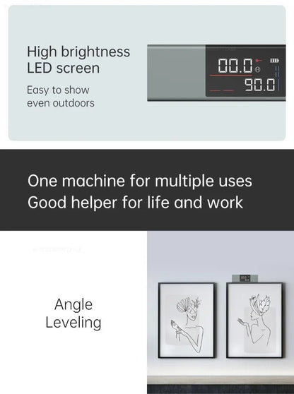 Xiaomi Duka Rapporteur laser Inclinomètre numérique Mesure d'angle 2 en 1 Niveau laser Règle Jauge Outils de construction Règle d'angle
