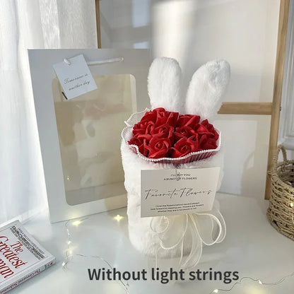 Rabbit Soap Flower Bouquet Valentine's Day Gifts Artificial Flower Bouquet for Party Supplies Bouqet Flowers Home Decoration