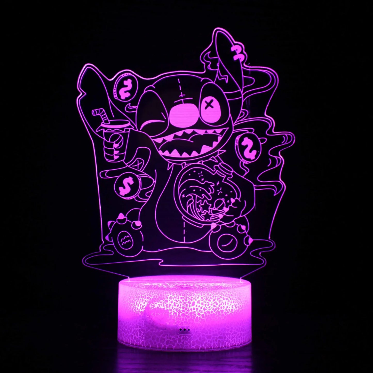 Stitch 3D Led Lamps Money Shape Bedroom Bedside Table Lamp Night Light Home Bedroom Office Christmas Decorations Kids Gift Toys