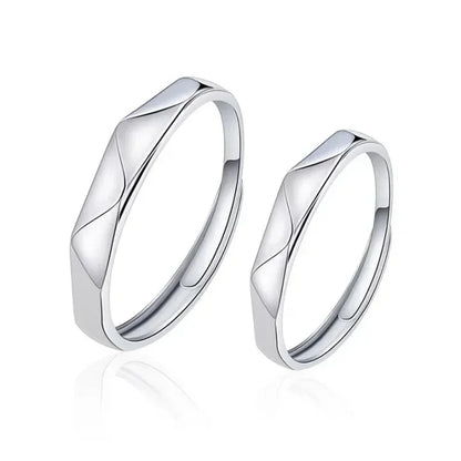 1 par de anillos de pareja de rombos blancos y negros, anillo abierto para mujeres y hombres, anillos de dedo ajustables, regalo de joyería de aniversario para amantes románticos