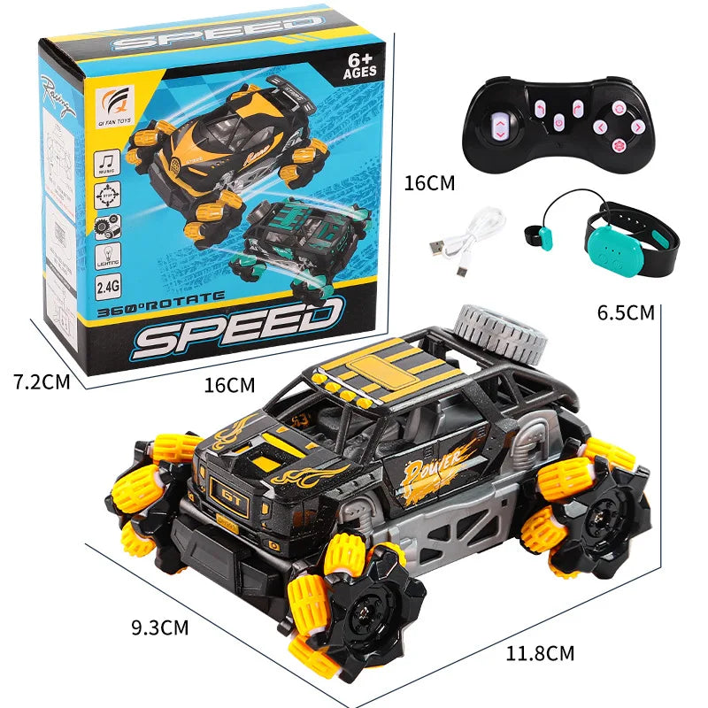 RC Car Mini Stunt Drift Car Gesture Sensing with Led Lights 2.4G Radio Remote Control Electric Toy Power Wheels Off Road Racing