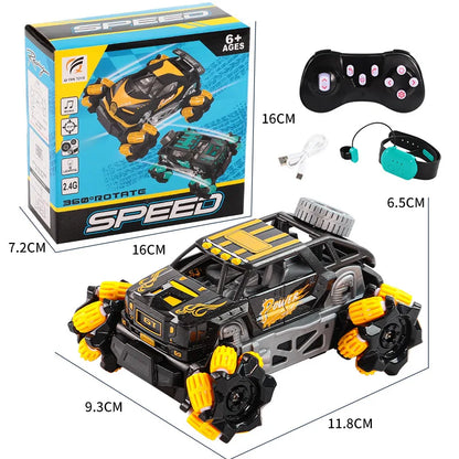 RC Car Mini Stunt Drift Car Gesture Sensing with Led Lights 2.4G Radio Remote Control Electric Toy Power Wheels Off Road Racing