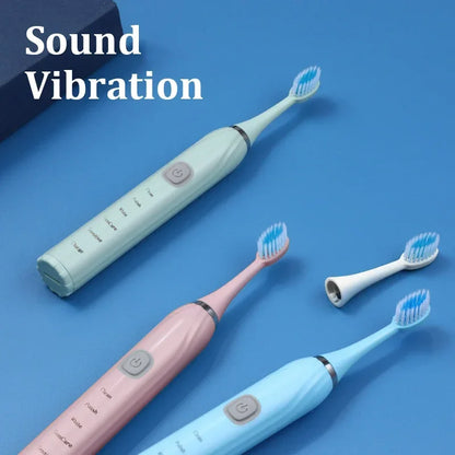 Sonic Electric Toothbrush 5 Mode USB Charger Timer Brush Rechargeable Deep Clean Tooth Brushes Replacement Heads Set For Adults