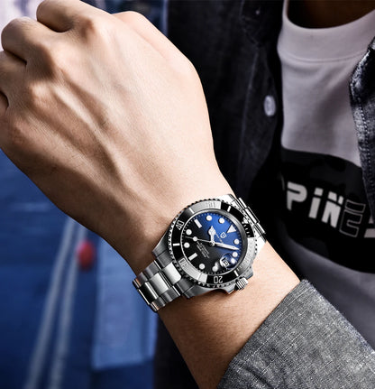 PAGANI DESIGN Men's Mechanical Wristwatches Luxury Brand Mens Watch NH35 100m Waterproof Sapphire Diving Watch reloj hombre