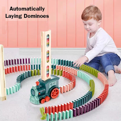 60-Piece Automatic Domino Train Set: Educational Toy for Early Learning Creative Play Gifts for Children's Fun and Development