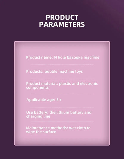 Máquina de burbujas de jabón con forma de cohete y pistola de burbujas N-Hole, lanzador espacial eléctrico, regalo para el Día del Niño que sigue produciendo burbujas con luz