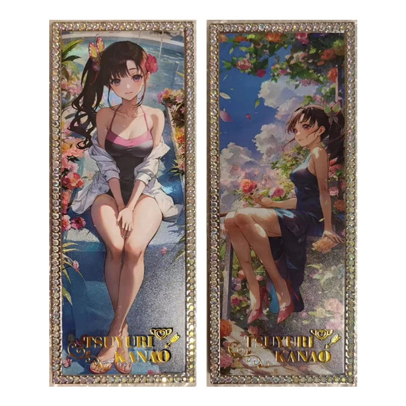 Anime Demon Slayer Kamado Tanjirou Kochou Shinobu Iguro Obanai Kanroji Mitsuri Rare Collectible Cards Birthday Gifts Kid Toys