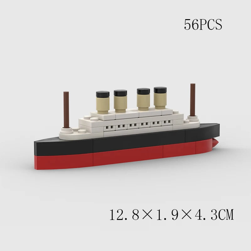 RMS Cruise Sank Titanic Break In Half With Case Model Sets Ship Building Blocks MOC Shipwreck Boat Construction Kid Toys Gifts