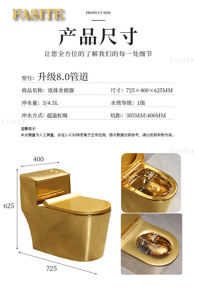 Art Gold Toilet, Water Closet, Odor Proof Toilet, Spray Connected Household Use