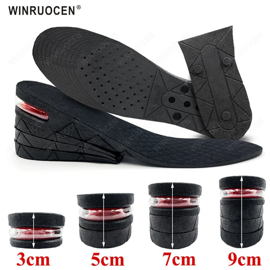 3-9cm Height Increase Insoles for Men Women Elevator Shoes Cushion Unisex Sneakers Heel Lifting Insert Heighten Insoles