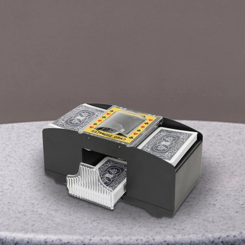 2024 New Automatic Poker Card Shuffler Board Games Battery Operated Playing Cards Shuffle 2 Deck Automatic Hand Crank