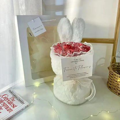 Rabbit Soap Flower Bouquet Valentine's Day Gifts Artificial Flower Bouquet for Party Supplies Bouqet Flowers Home Decoration