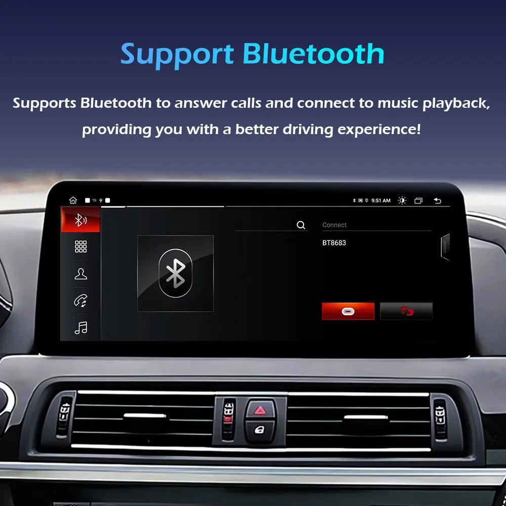 Android 14 Wireless CarPlay For BMW 5 Series F10 F11 2011 - 2017 CIC NBT System Car Radio Multimedia Video Player Navigation GPS