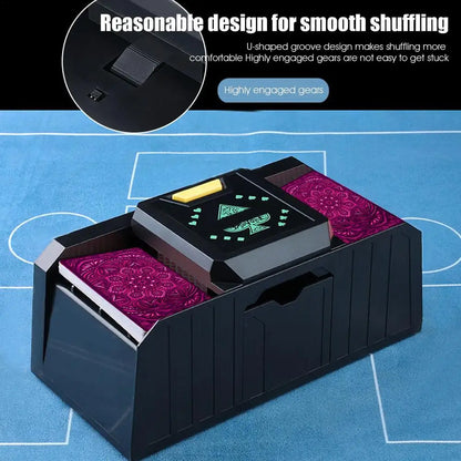 Mélangeur de cartes à jouer automatique Texas Hold'em à induction automatique, mélangeur chronométré pour jeux de cartes de casino à domicile