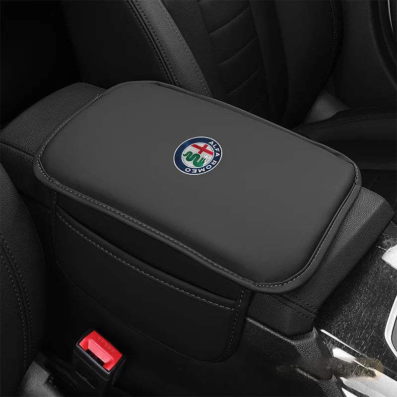 Car Armrest Box Pad Center Console Arm Rest Storage Pocket For Alfa Romeo Giulia Stelvio Giulietta 156 159 147 Mito Tonale Brera