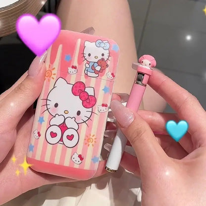 Sanrioed Kuromi Lighter Kawaii Cartoon Anime Cinnamoroll My Melody Creative Personalized Cool Pattern Y2K Boyfriend Friend Gift