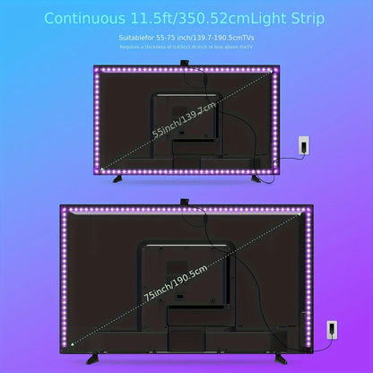 TV LED Backlight with AR Camera Color Gamut Sensor RGBIC Light Music Sync Strip For 55-85 Inch Monitors Light linkage Ambilight
