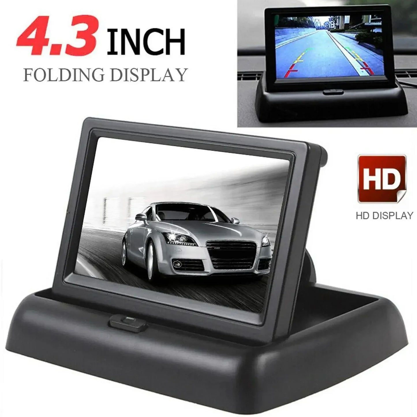 4led Car Rear View Backup Camera 4.3inch HD Display LCD Monitor Parking System Full Set For Pickup Van RV Easy Installation