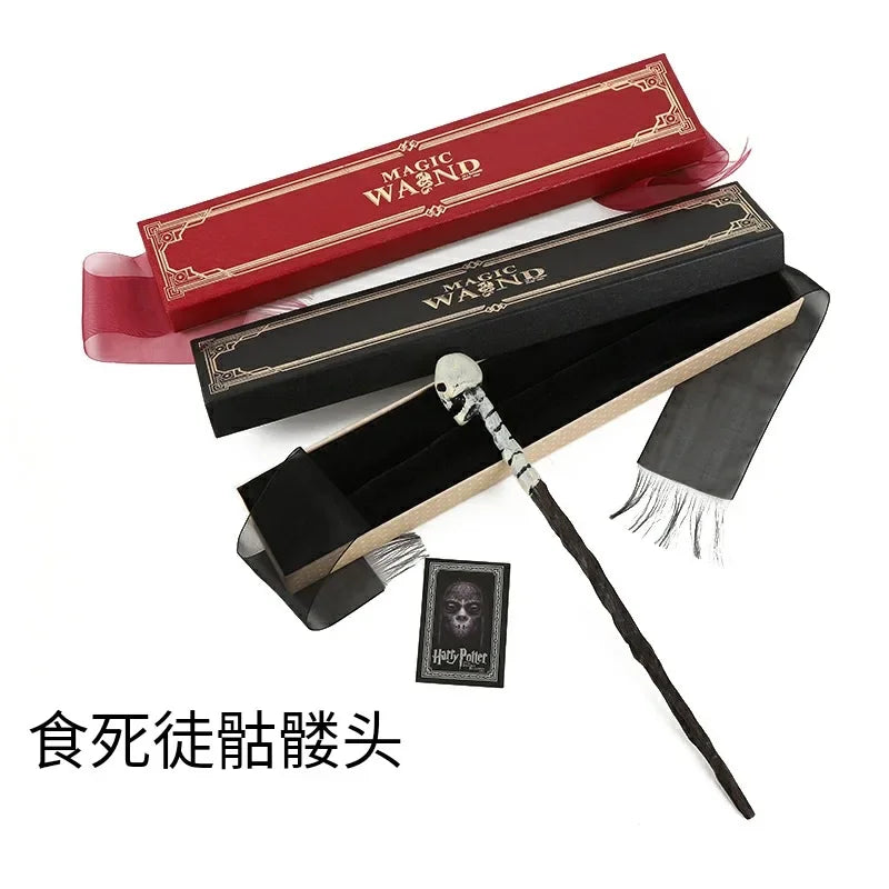21styles Harry Magic Wand with Hot Stamping Ribbon Box Character Cards Resin Material Cosplay Hermione Prop Voldemort Potter Toy