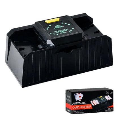 Mélangeur automatique de cartes Mélangeur de cartes automatique à réaction/chronométrage à 2 jeux Mélangeur de poker électrique à piles pour casino