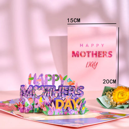 Tarjeta de felicitación emergente con flores en 3D para cumpleaños, día de la madre, día del padre, graduación, aniversario de bodas, mejórate pronto, simpatía