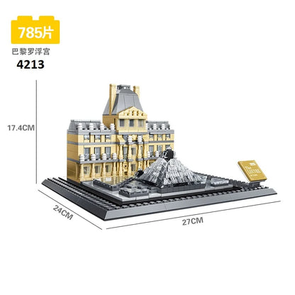 Wange Blocks World  Architecture Building Bricks Trevi Fountain Model Pyramid Educational Toys for Children Gifts 4210-4224
