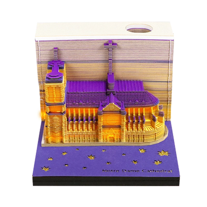 Omoshiroi Block 3D Notepad Sakura Treehouse 3D Calendar 2025 3D Memo Pad Block Notes Offices Paper Notes Christmas Birthday Gift