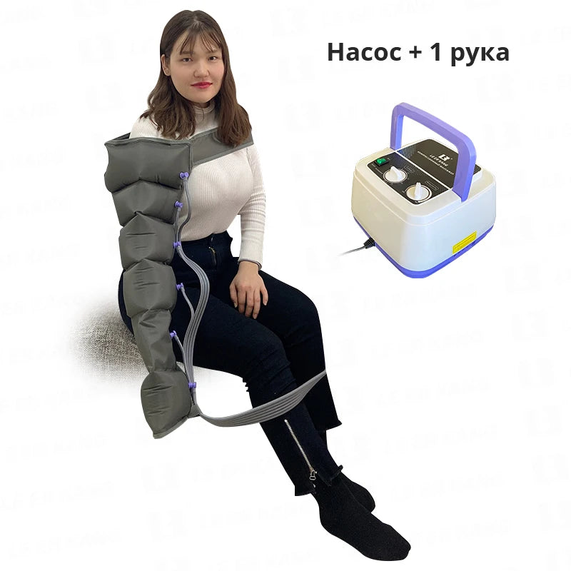 6-chamber Electric Airbag Pressure Massager Wraps Arm Waist Leg Foot Massage Varicose Veins lymphatic drainage device