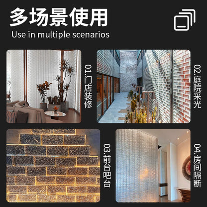 Ultra White Series Solid Hot Melt Crystal Brick Glass Brick Partition Wall Transparent Square