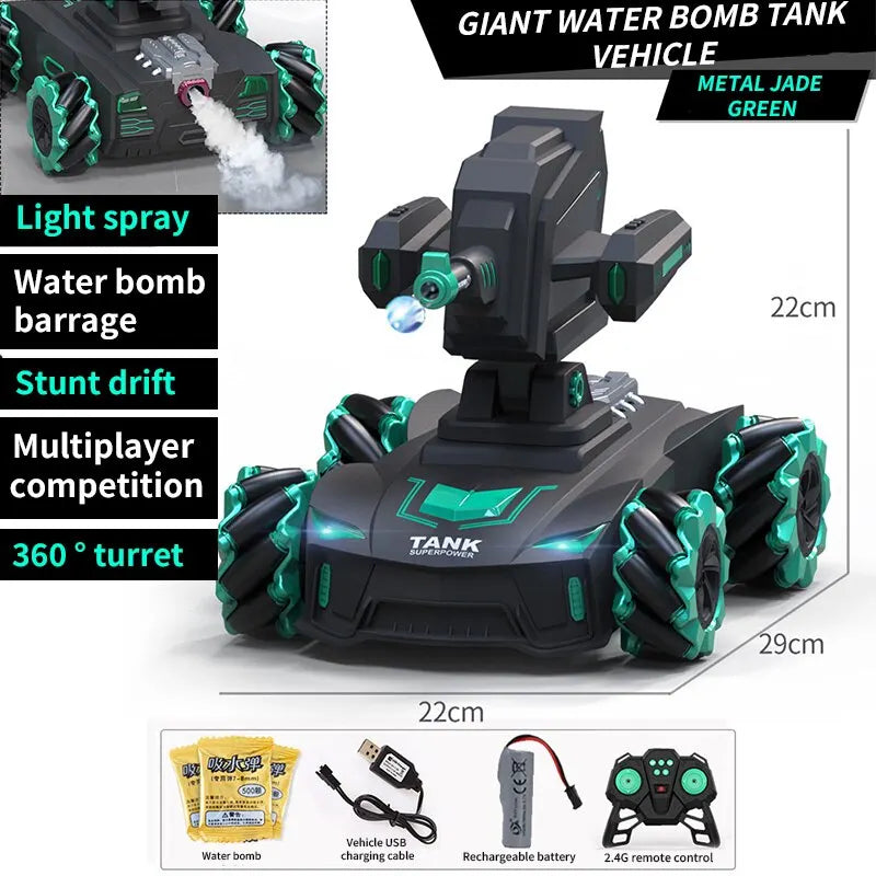 Can Launch Water Bomb Remote Control Car Gesture Induction Battle Tank Four-Wheel Drive Children's Off-road Mech Boy Toy Car
